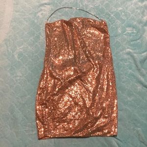 rose good mini chain dress with open back